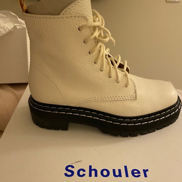 Proenza Schouler Shoes - Proenza Schouler size 7.5 white combat boots.